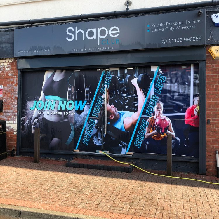 The same gym frontage after pressure washing, the red paving back