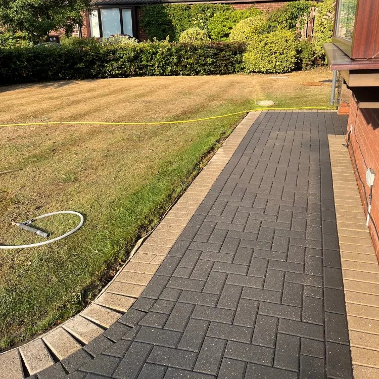 The same path after pressure washing