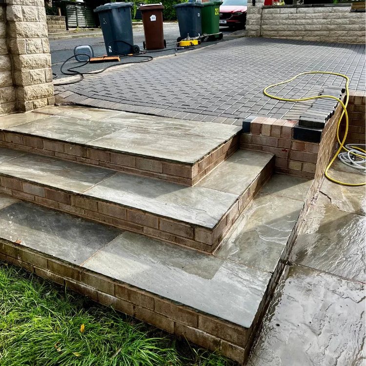 The same steps after pressure washing