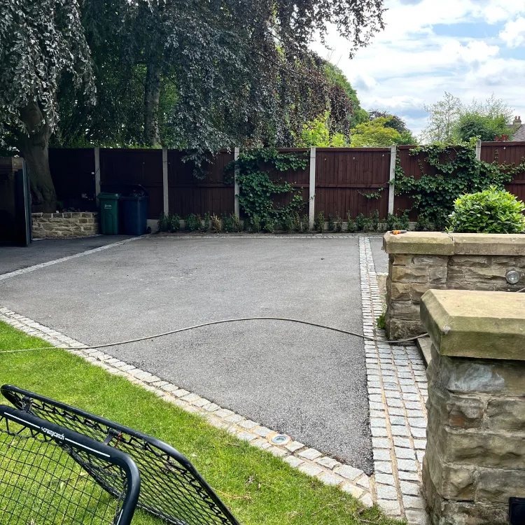 Tarmac parking area in Roundhay before restoration